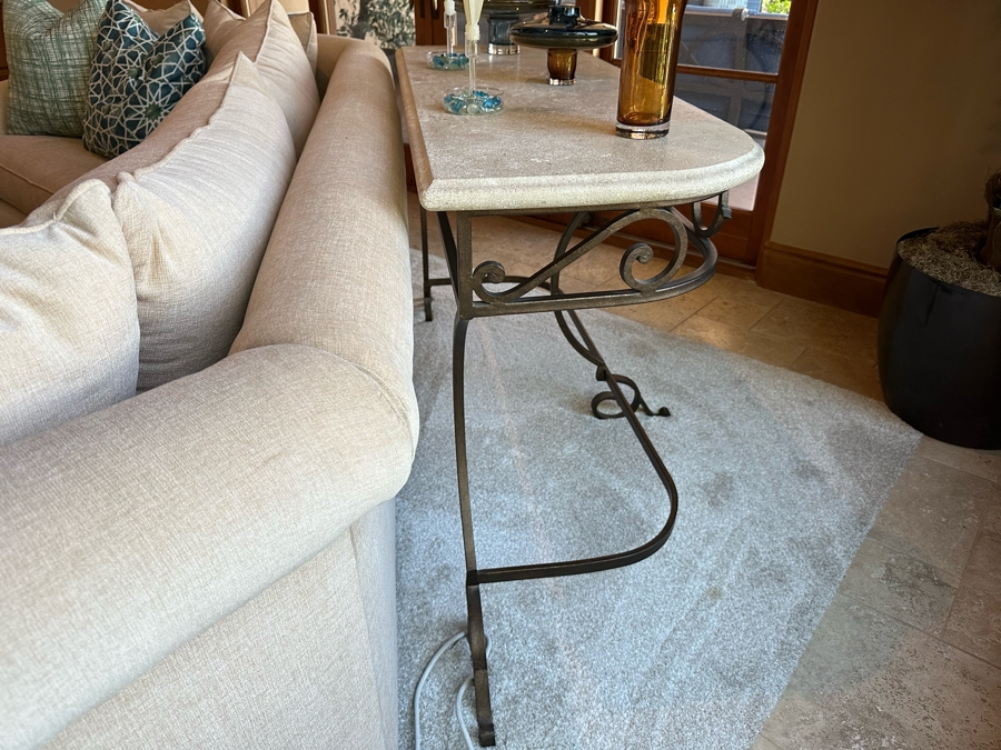 Sofa Table With Metal Base 4'9.5'W X 1'10'D X 2'11'H [CR] [Photo 8]