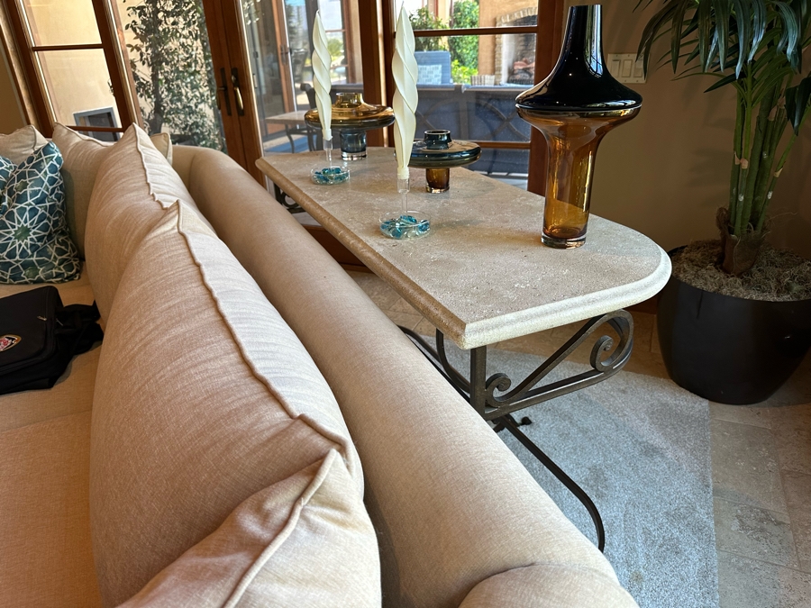 Sofa Table With Metal Base 4'9.5'W X 1'10'D X 2'11'H [CR] [Photo 7]