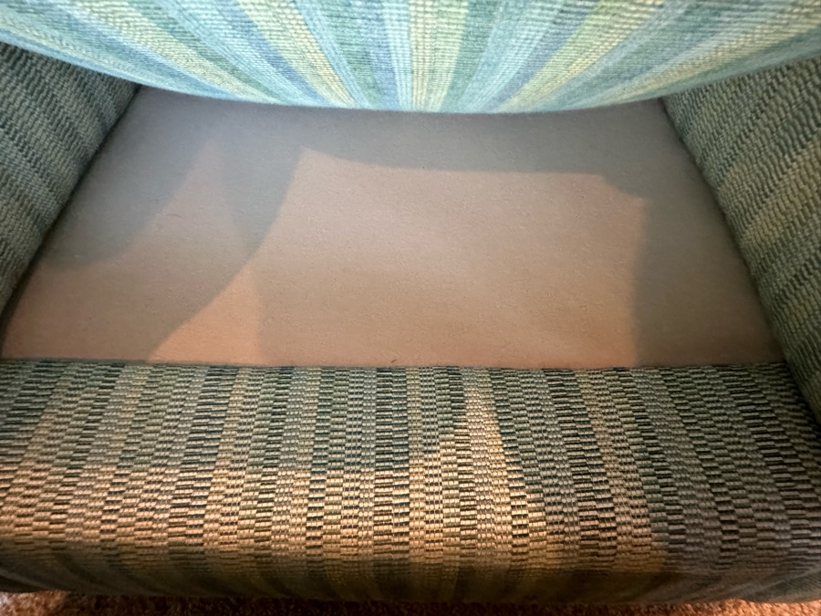 Set Of Two Upholstered Armchairs 3'W X 3'D X 2'11'H With Matching Ottomans [CR] [Photo 7]