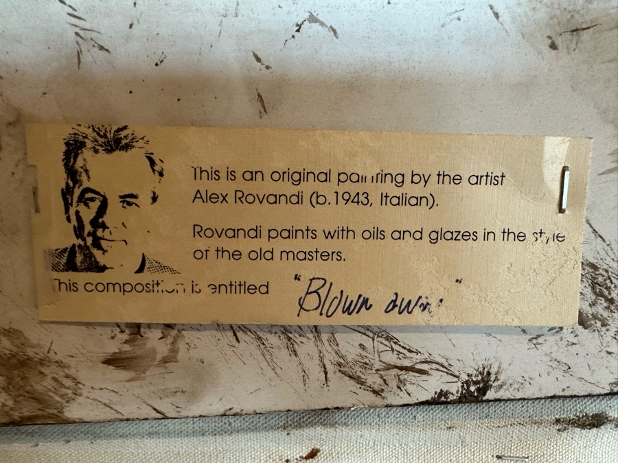 Alex Rovandi (b. 1943, Italian) Original Painting On Canvas Titled 'Blown Away' 3' X 4' Framed 3'9' X 4'9' [CR] [Photo 8]