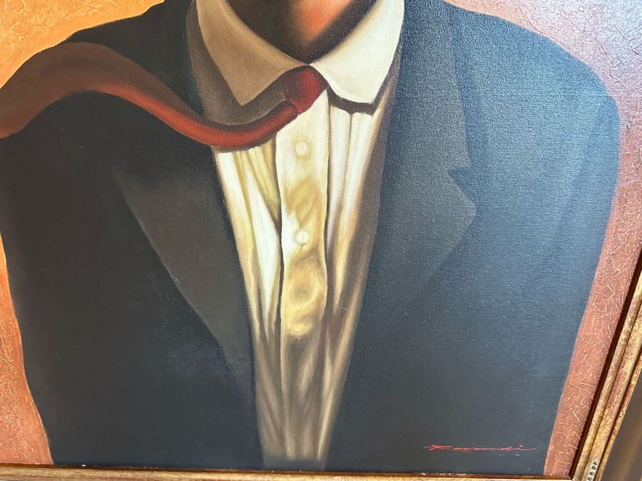 Alex Rovandi (b. 1943, Italian) Original Painting On Canvas Titled 'Blown Away' 3' X 4' Framed 3'9' X 4'9' [CR] [Photo 12]