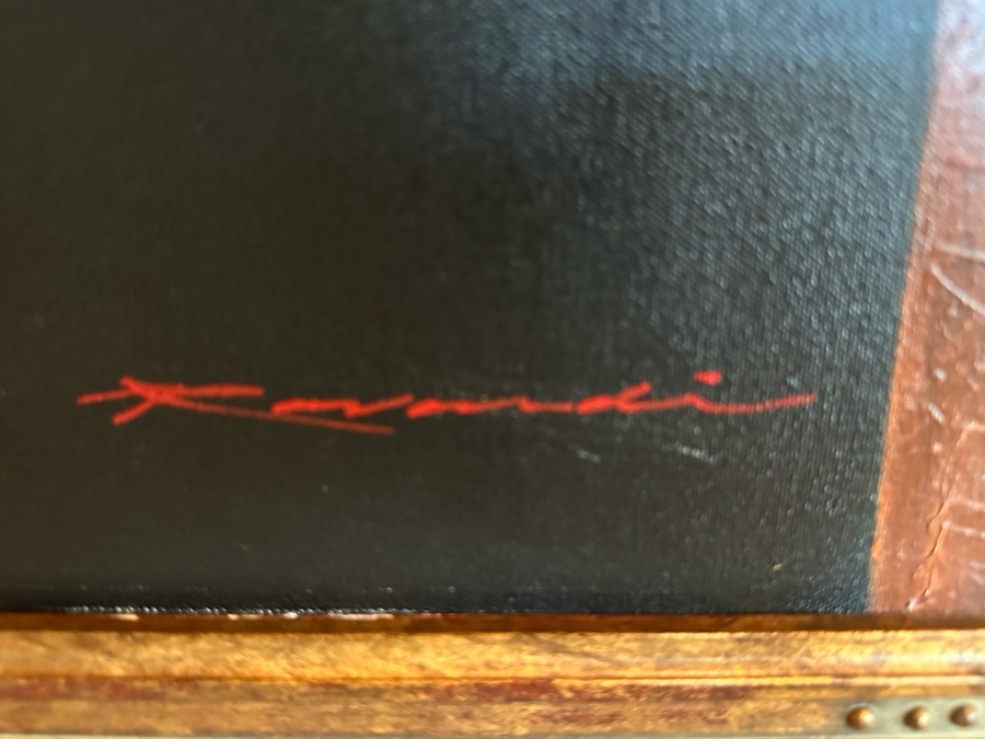 Alex Rovandi (b. 1943, Italian) Original Painting On Canvas Titled 'Blown Away' 3' X 4' Framed 3'9' X 4'9' [CR] [Photo 5]