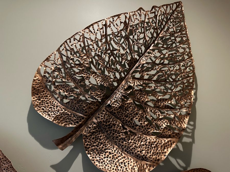 Set Of Three Metal Leaf Wall Sculptures Largest Is 5'7' X 3'6' [CR] [Photo 7]