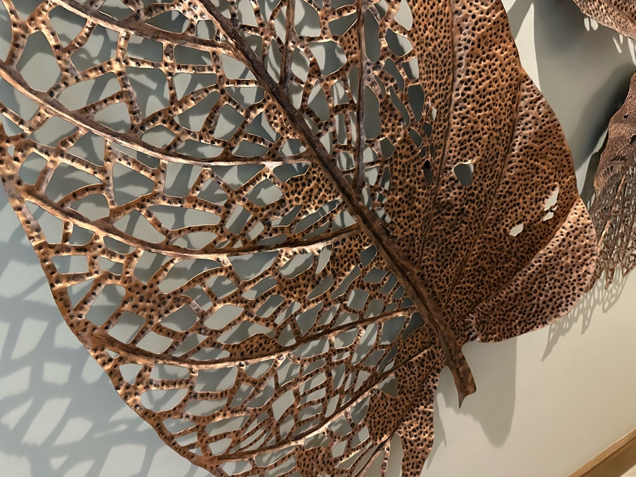 Set Of Three Metal Leaf Wall Sculptures Largest Is 5'7' X 3'6' [CR] [Photo 4]
