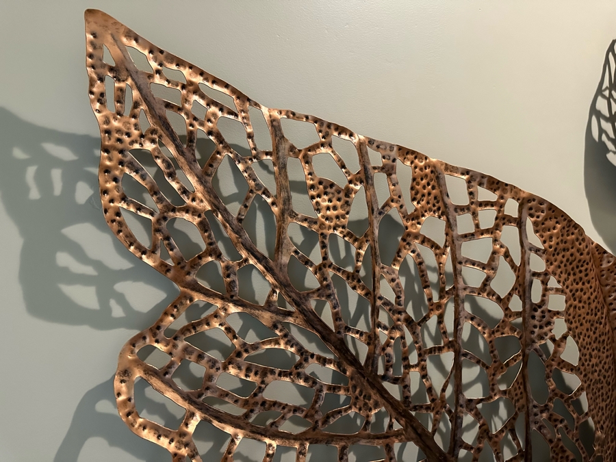 Set Of Three Metal Leaf Wall Sculptures Largest Is 5'7' X 3'6' [CR] [Photo 5]