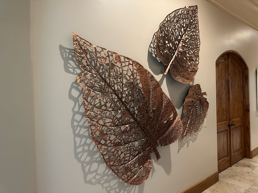 Set Of Three Metal Leaf Wall Sculptures Largest Is 5'7' X 3'6' [CR] [Photo 2]