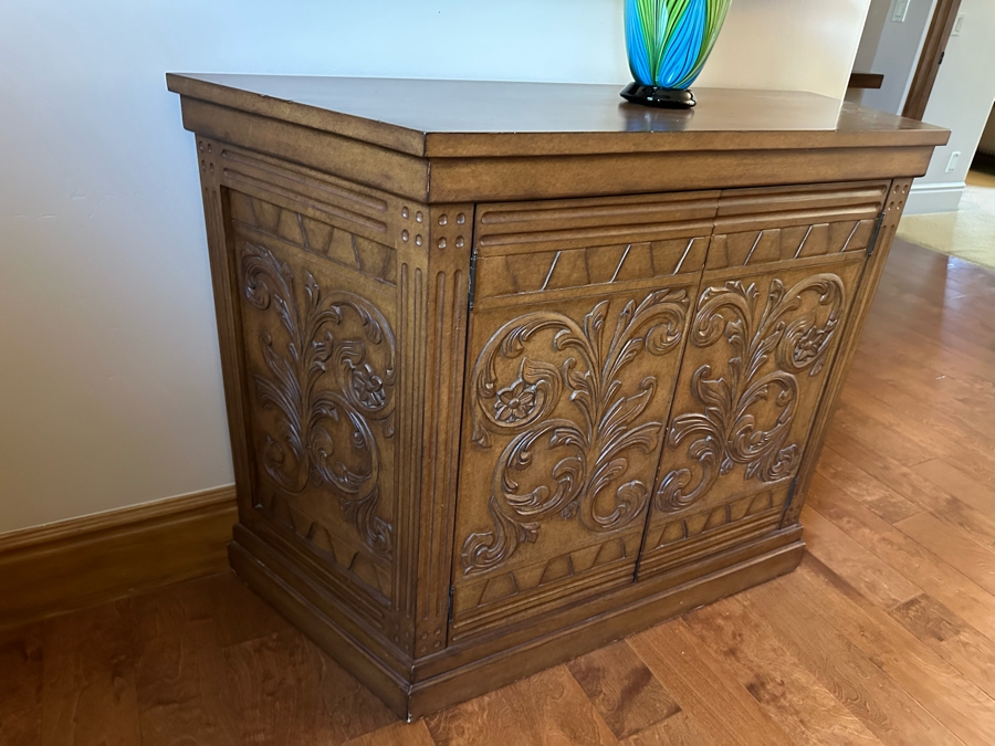 Wooden Cabinet Side Table 4'W X 1'5'D X 2'10'H [CR] [Photo 4]