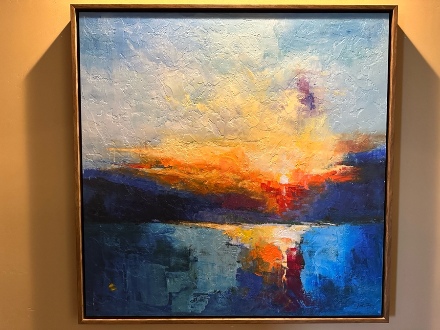 Modern Abstract Canvas Print By James Pratt Titled 'Reflections On The Copper River' 40 X 40 Framed [CR] [Photo 2]