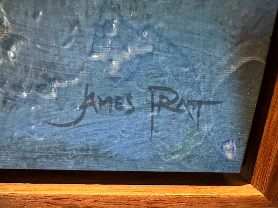 Modern Abstract Canvas Print By James Pratt Titled 'Reflections On The Copper River' 40 X 40 Framed [CR] [Photo 6]