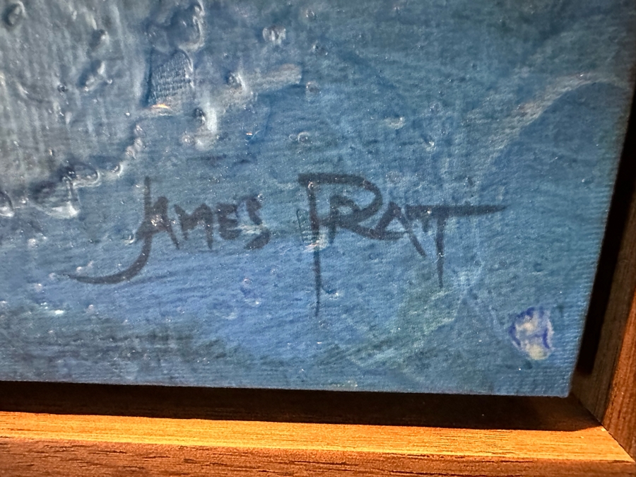 Modern Abstract Canvas Print By James Pratt Titled 'Reflections On The Copper River' 40 X 40 Framed [CR] [Photo 7]