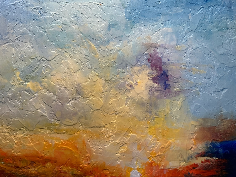 Modern Abstract Canvas Print By James Pratt Titled 'Reflections On The Copper River' 40 X 40 Framed [CR] [Photo 5]