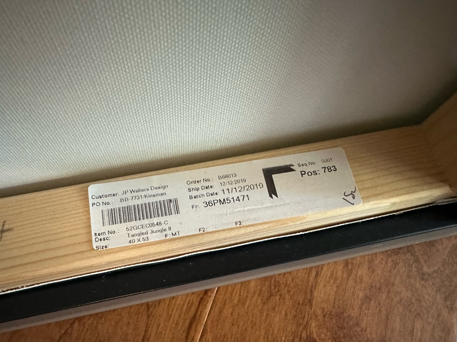 Canvas Print Titled 'Tangled Jungle II' 40 X 53 Framed [CR] [Photo 4]