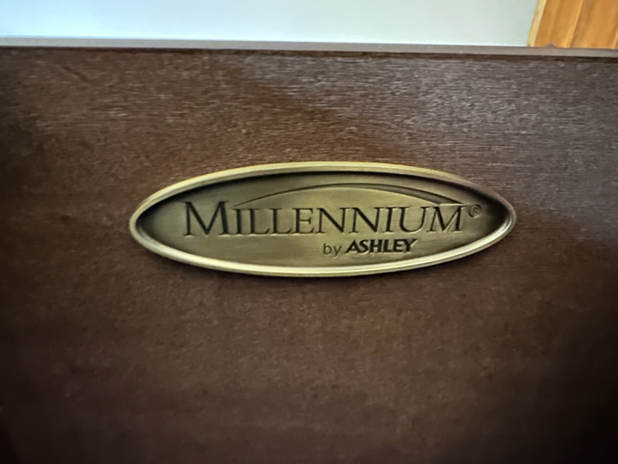 Seven Drawer Chest Of Drawers Dresser 5'6'W X 1'8'D X 3'3'H And Matching Nightstand 2'3'W X 1'5'D X 2'5'D By Millennium Ashley [CR] [Photo 6]