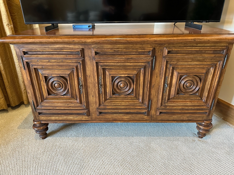 Wooden Credenza Cabinet With Three Doors 5'W X 2'1'D X 2'10'H [CR] [Photo 1]