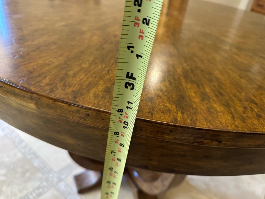 Round Wooden Pedestal Table By Artifacts International 3'10'R X 2'10.5'H [CR] [Photo 9]