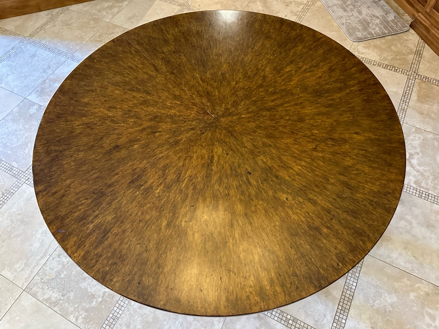 Round Wooden Pedestal Table By Artifacts International 3'10'R X 2'10.5'H [CR] [Photo 3]