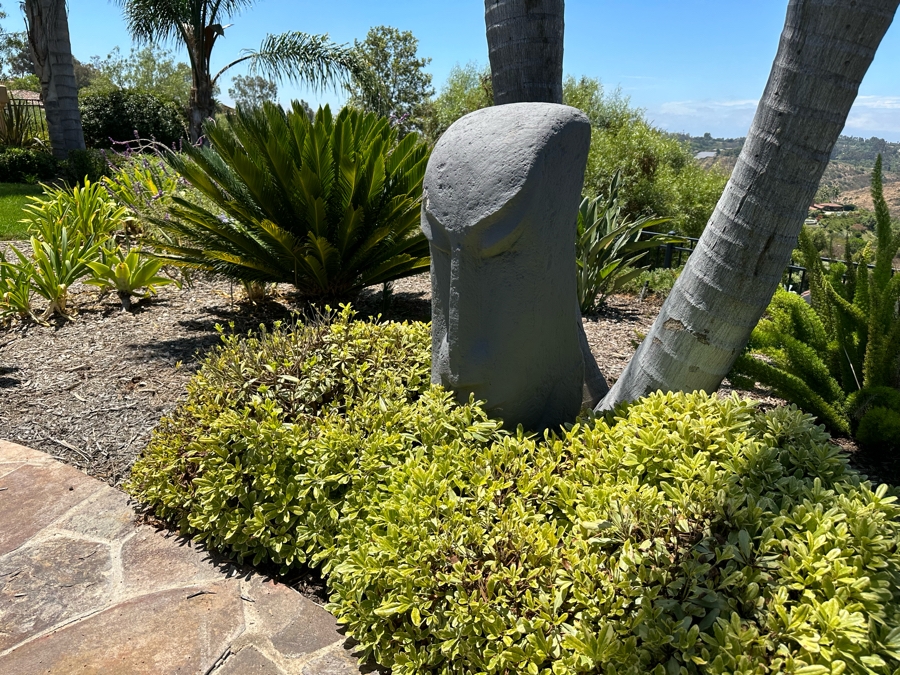 Pair Of Molded Resin Easter Island Statues 1'2'W X 1'3'D X 2'10'H [CR] [Photo 6]