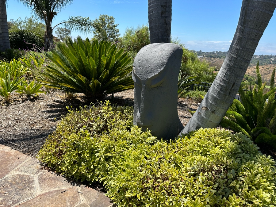 Pair Of Molded Resin Easter Island Statues 1'2'W X 1'3'D X 2'10'H [CR] [Photo 7]