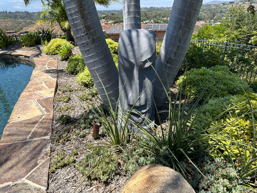 Pair Of Molded Resin Easter Island Statues 1'2'W X 1'3'D X 2'10'H [CR] [Photo 3]