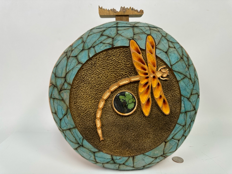 Mark Doolittle Studio Signed Dragonfly Gourd Sculpture 12W X 6D X 14H [Photo 3]
