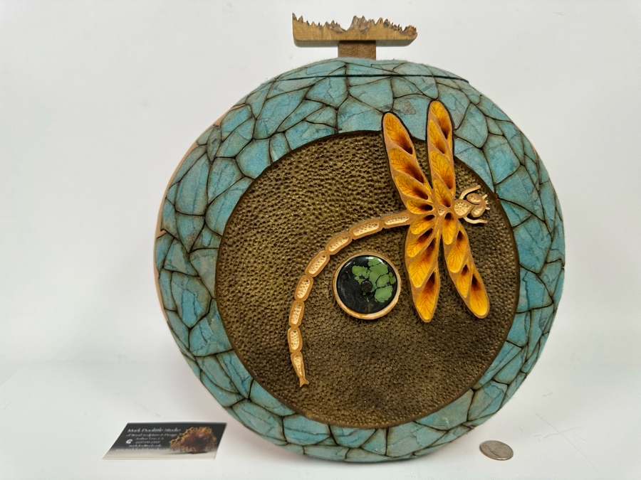 Mark Doolittle Studio Signed Dragonfly Gourd Sculpture 12W X 6D X 14H [Photo 14]