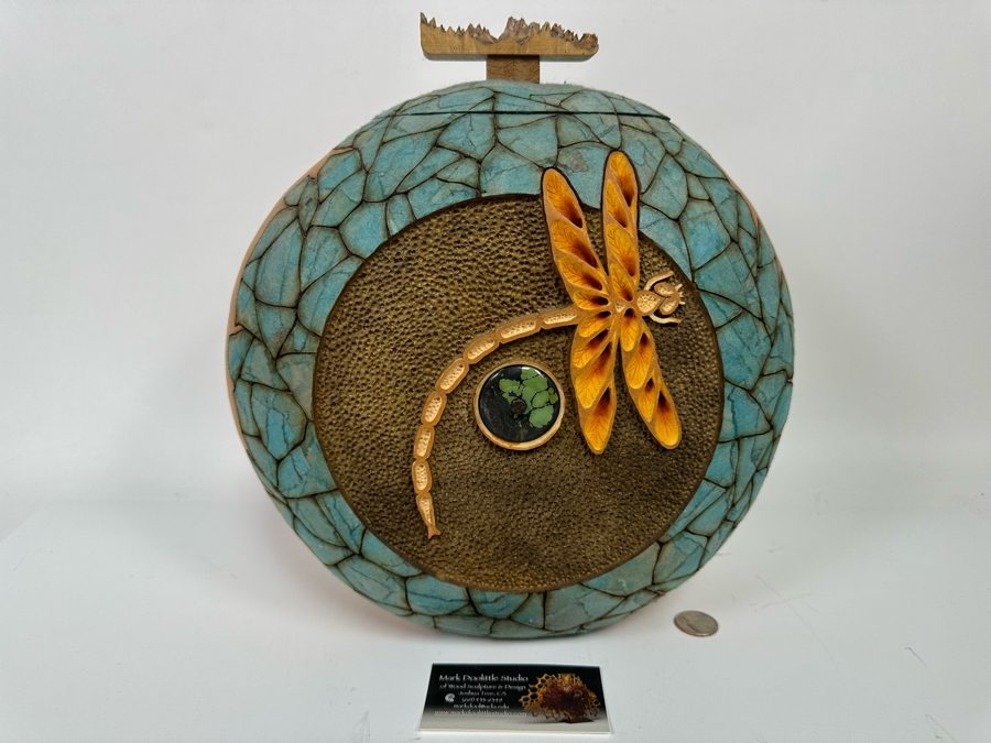 Mark Doolittle Studio Signed Dragonfly Gourd Sculpture 12W X 6D X 14H [Photo 15]