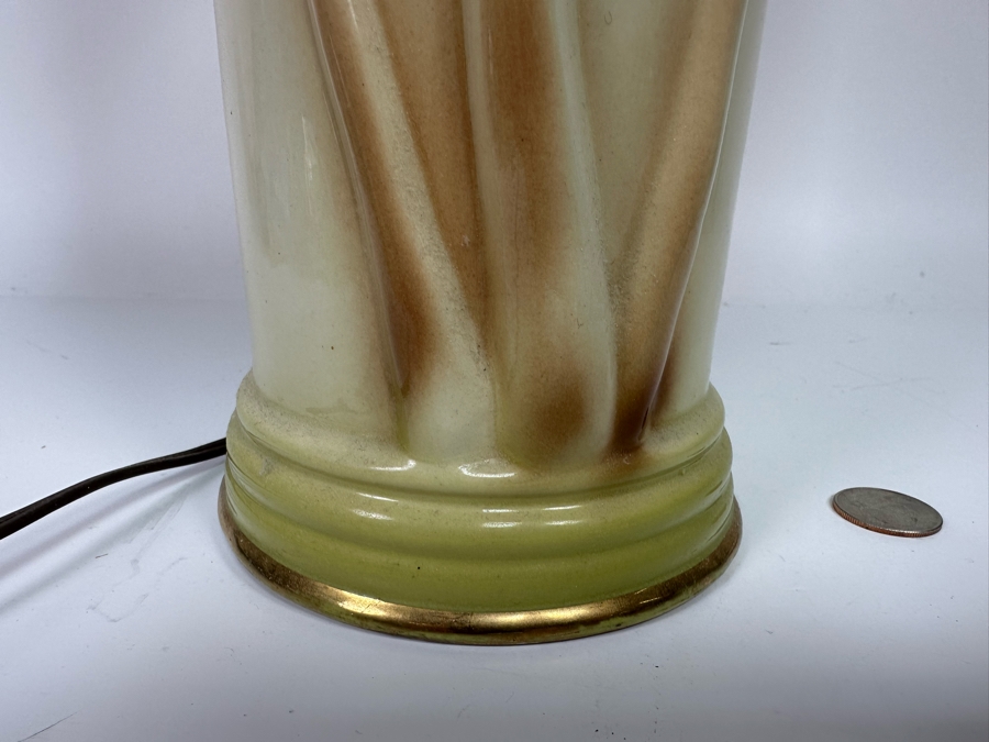 Vintage Palm Tree Lamp With Contemporary Hula Girl Lamp Shade 16W X 25H [Photo 4]