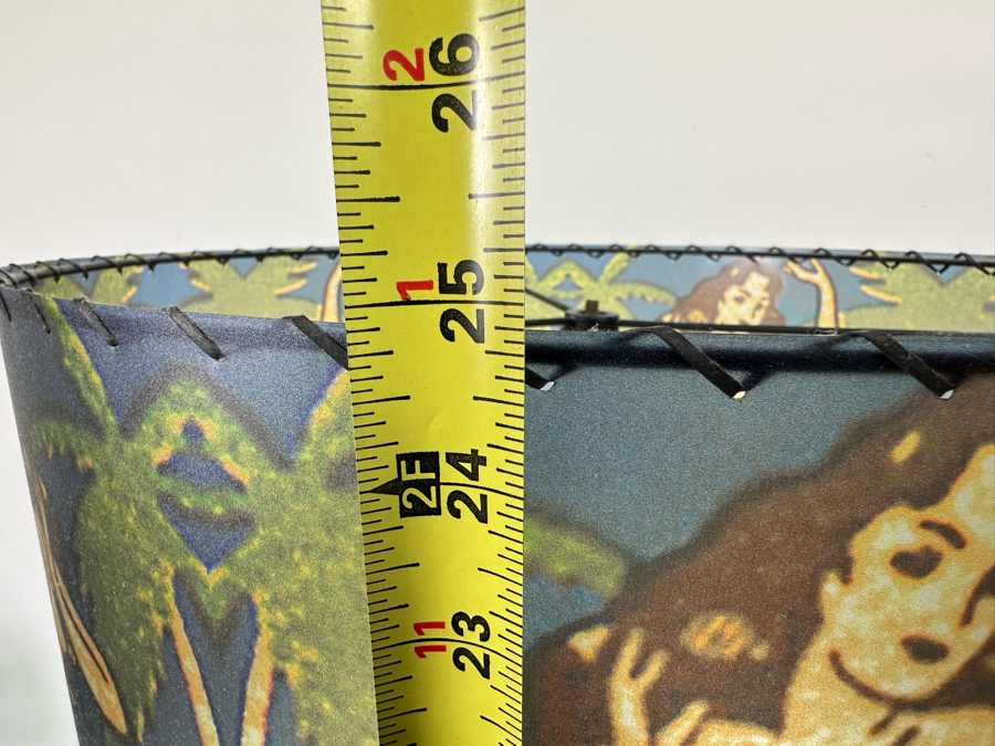 Vintage Palm Tree Lamp With Contemporary Hula Girl Lamp Shade 16W X 25H [Photo 8]