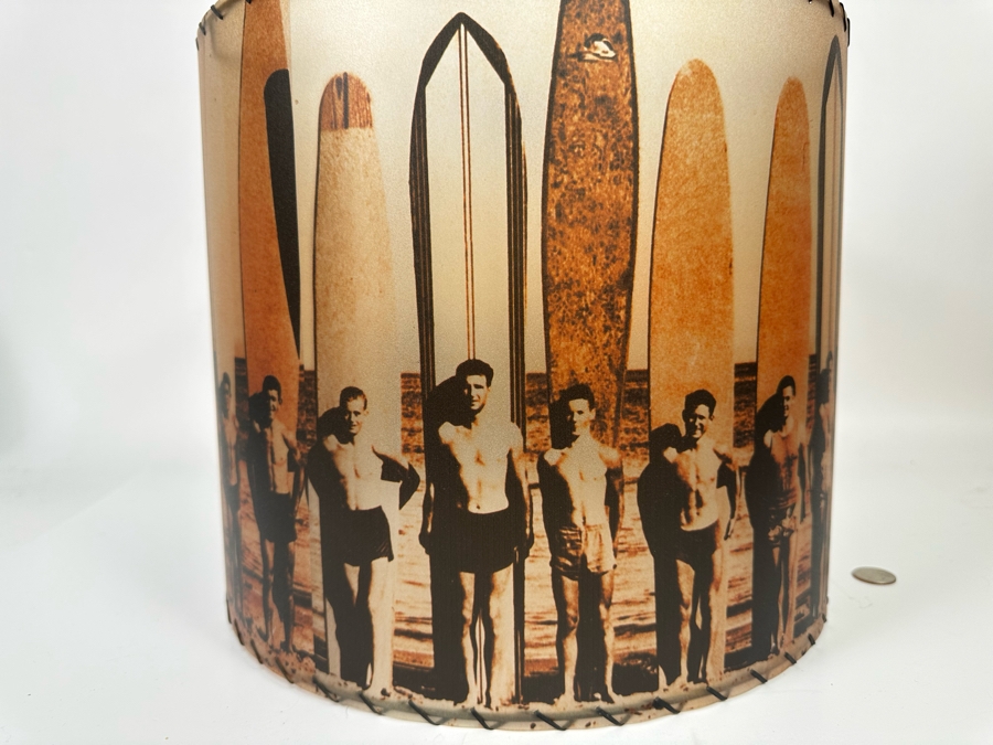 Contemporary Vintage Surfers Print Lamp Shade 14W X 12H [Photo 5]