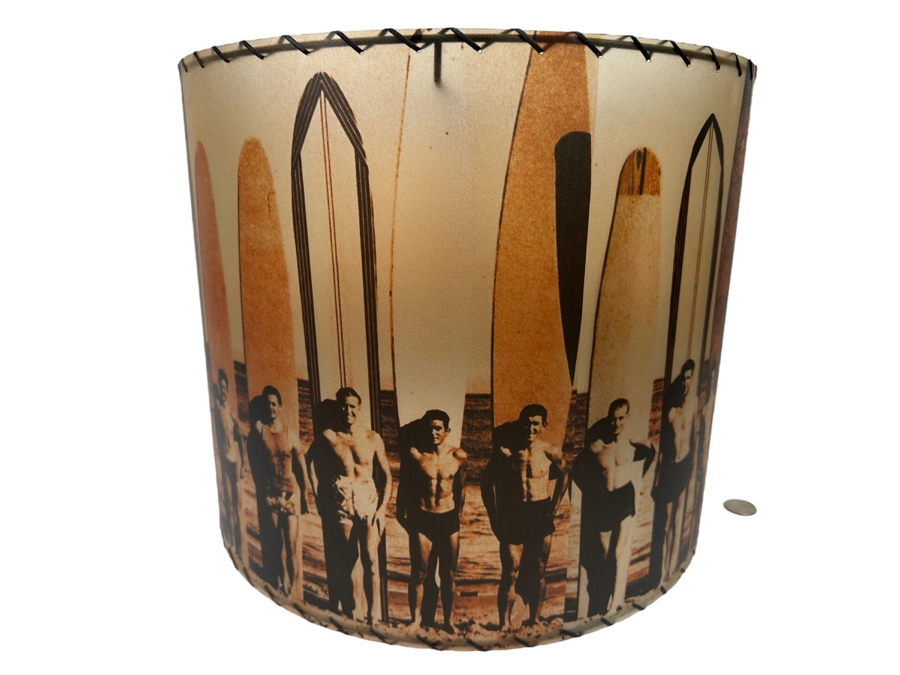 Contemporary Vintage Surfers Print Lamp Shade 14W X 12H