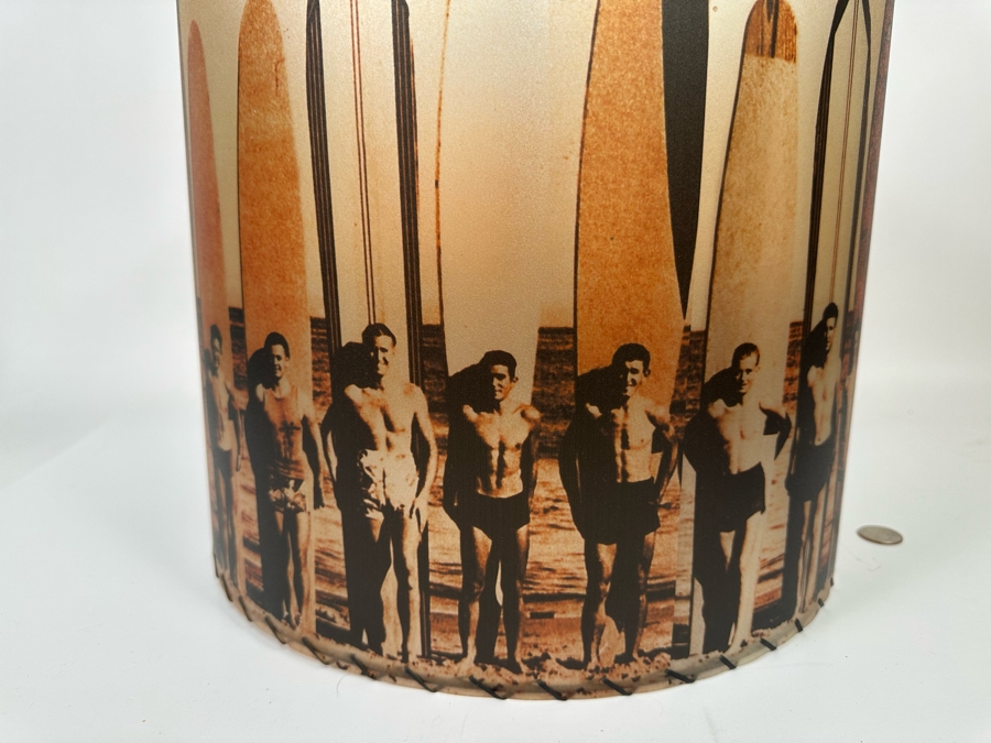 Contemporary Vintage Surfers Print Lamp Shade 14W X 12H [Photo 4]