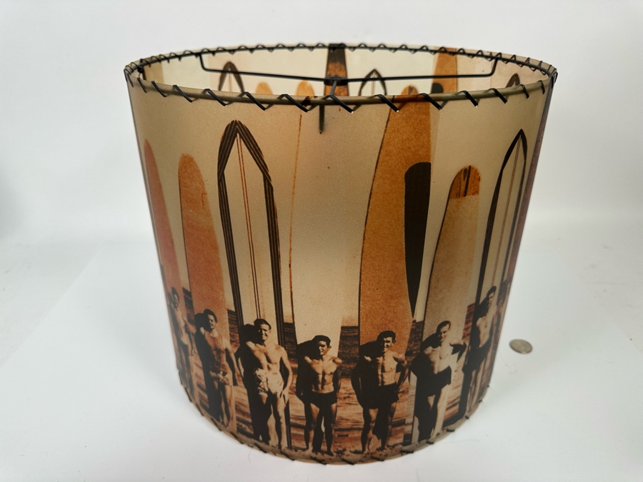 Contemporary Vintage Surfers Print Lamp Shade 14W X 12H [Photo 3]