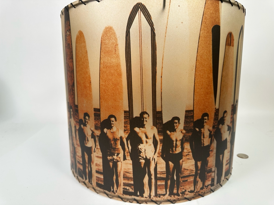 Contemporary Vintage Surfers Print Lamp Shade 14W X 12H [Photo 6]