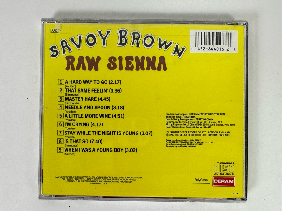 Autographed Savoy Brown Raw Sienna Music CD Signed By Kim Simmonds  [Photo 5]