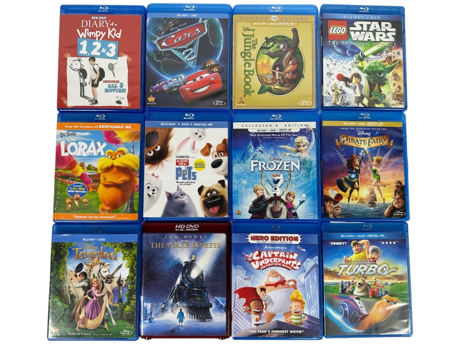 Twelve Blu-Ray DVDs Kids Movies