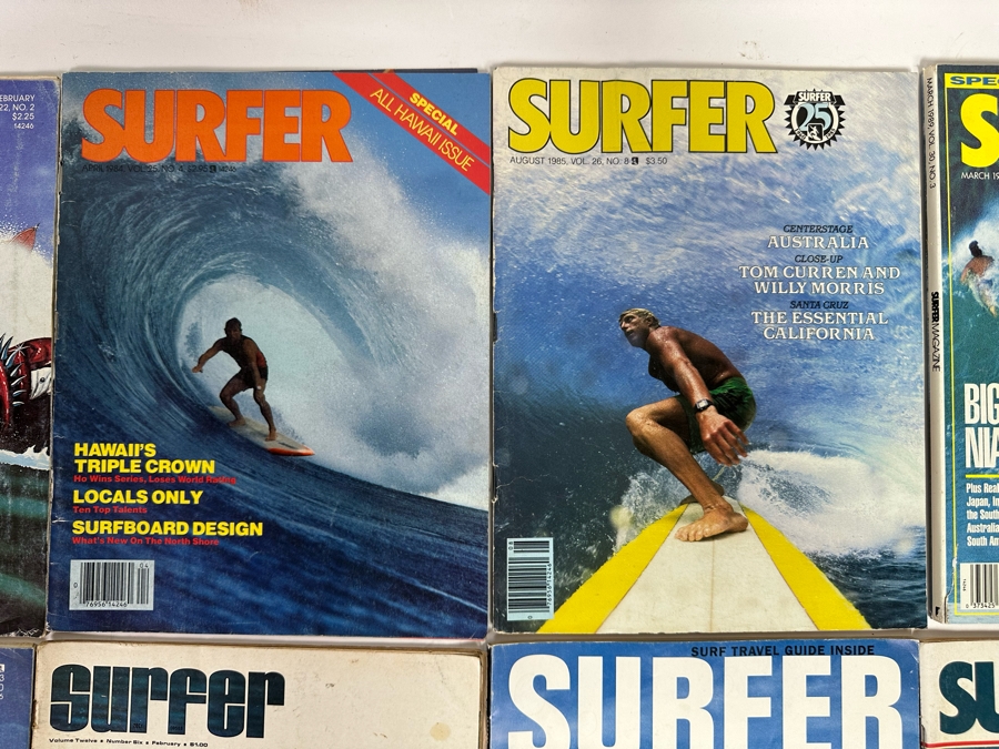 Ten Vintage Surfer Magazines