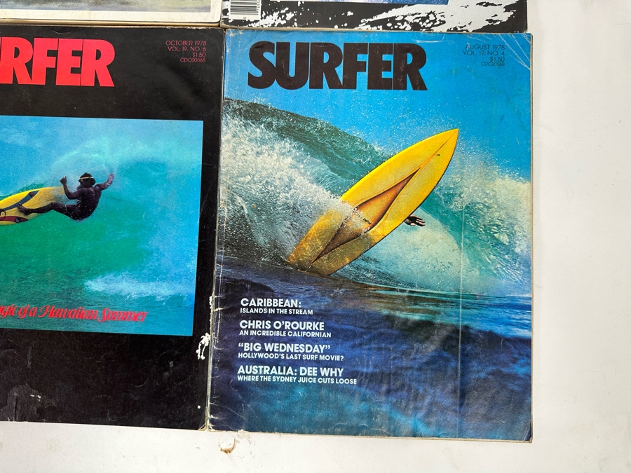 Ten Vintage Surfer Magazines