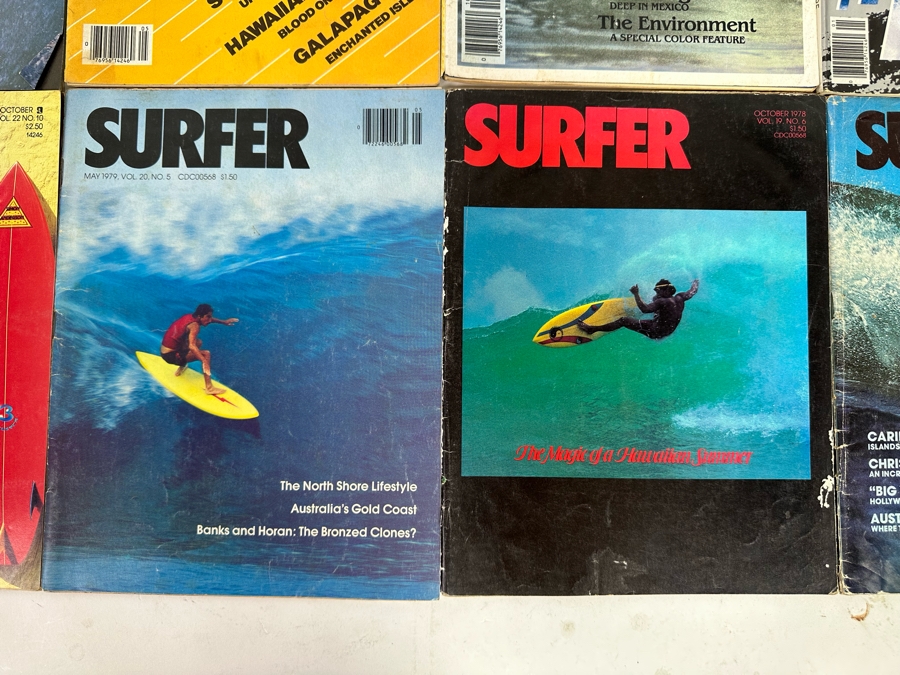 Ten Vintage Surfer Magazines