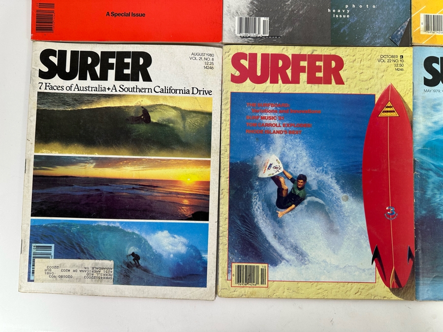 Ten Vintage Surfer Magazines