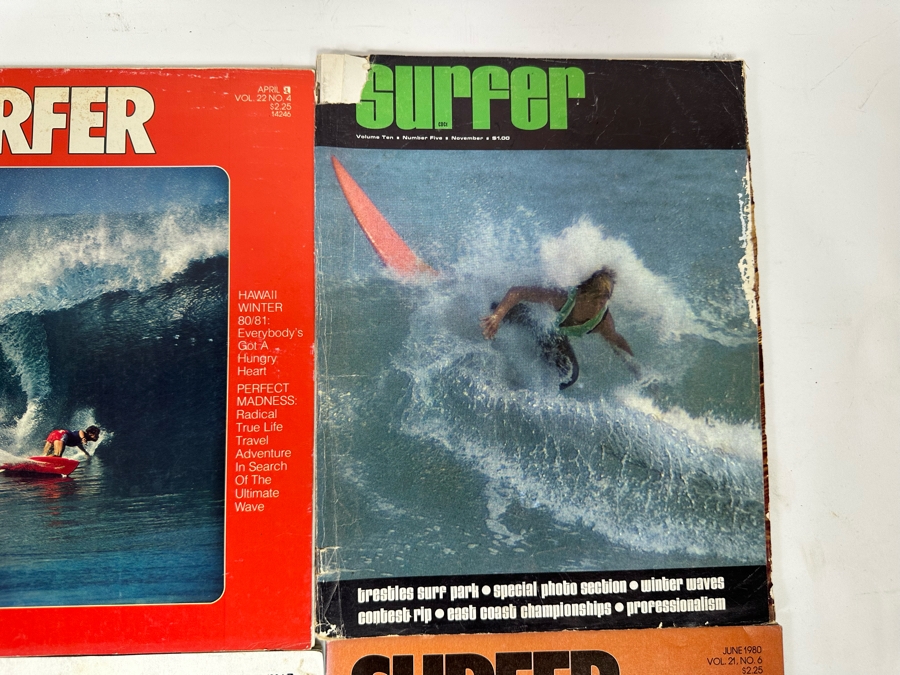 Ten Vintage Surfer Magazines