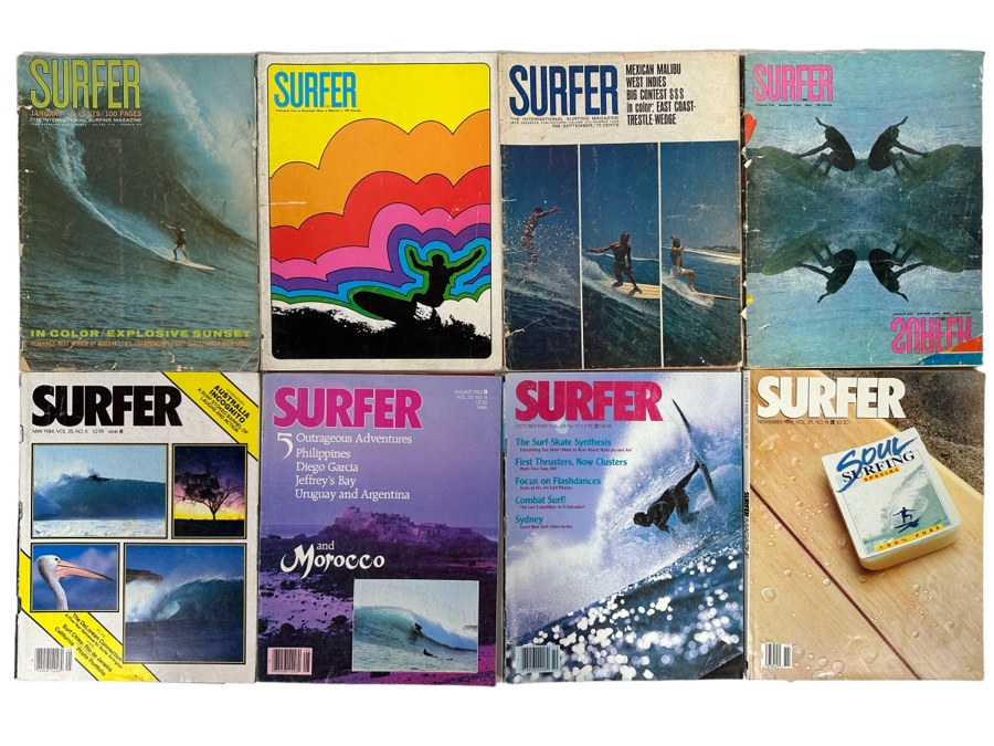 Eight Vintage Surfer Magazines [Photo 1]