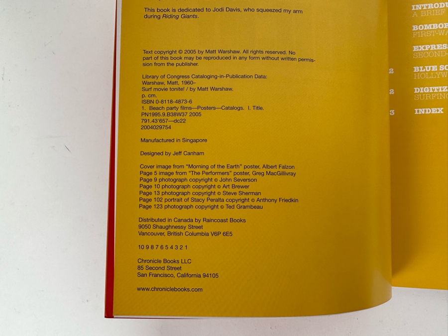 First Edition Softcover Book Surf Movie Tonight! Surf Movie Poster Art, 1957-2004 By Matt Warshaw [Photo 3]