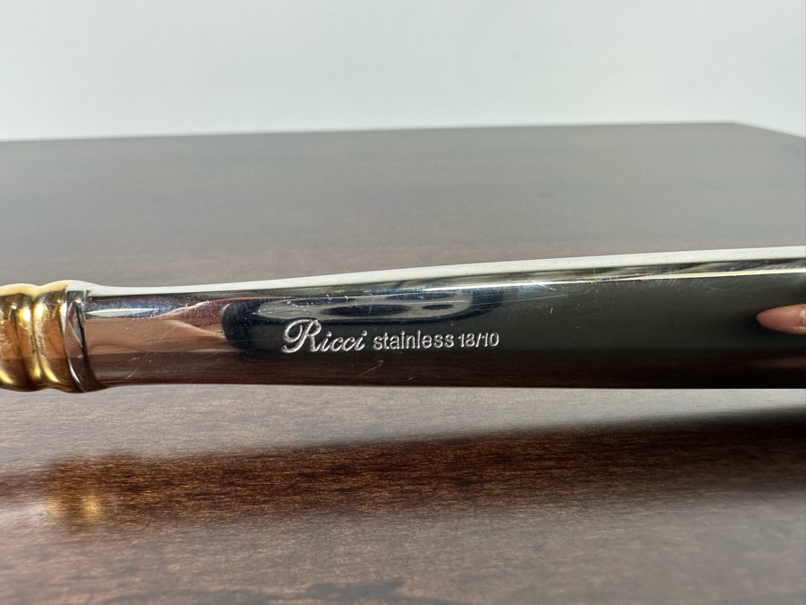 Ricci Stainless 18/10 Flatware Set With Wooden Storage Box Apx Service For 8 [CR] [Photo 6]