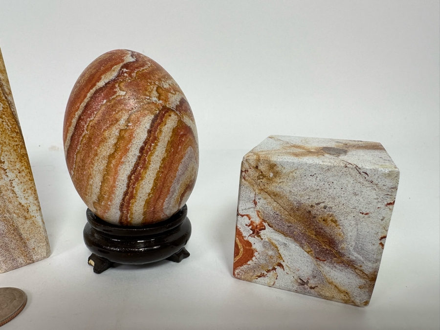 Set Of Four Marble Desk Sculptures Tallest Is 6.25H [CR] [Photo 6]