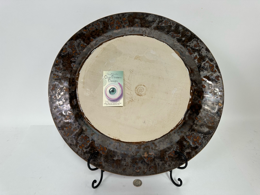 Hong Rubinstein One Dream Design Signed Studio Pottery With Stand 18.25R [CR] [Photo 10]