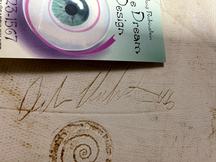 Hong Rubinstein One Dream Design Signed Studio Pottery With Stand 18.25R [CR] [Photo 12]