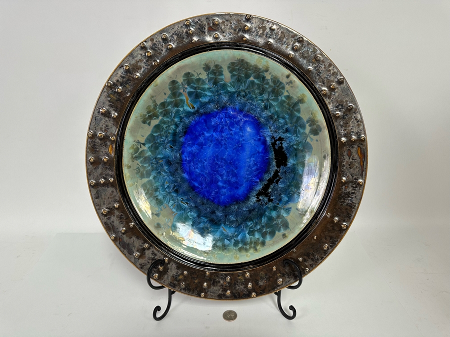 Hong Rubinstein One Dream Design Signed Studio Pottery With Stand 18.25R [CR] [Photo 9]