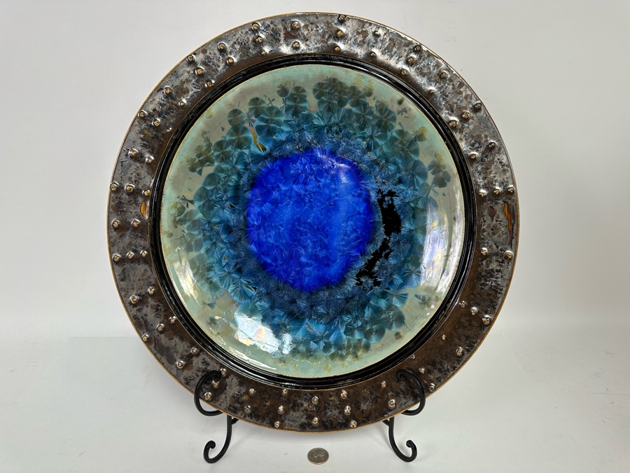 Hong Rubinstein One Dream Design Signed Studio Pottery With Stand 18.25R [CR] [Photo 3]