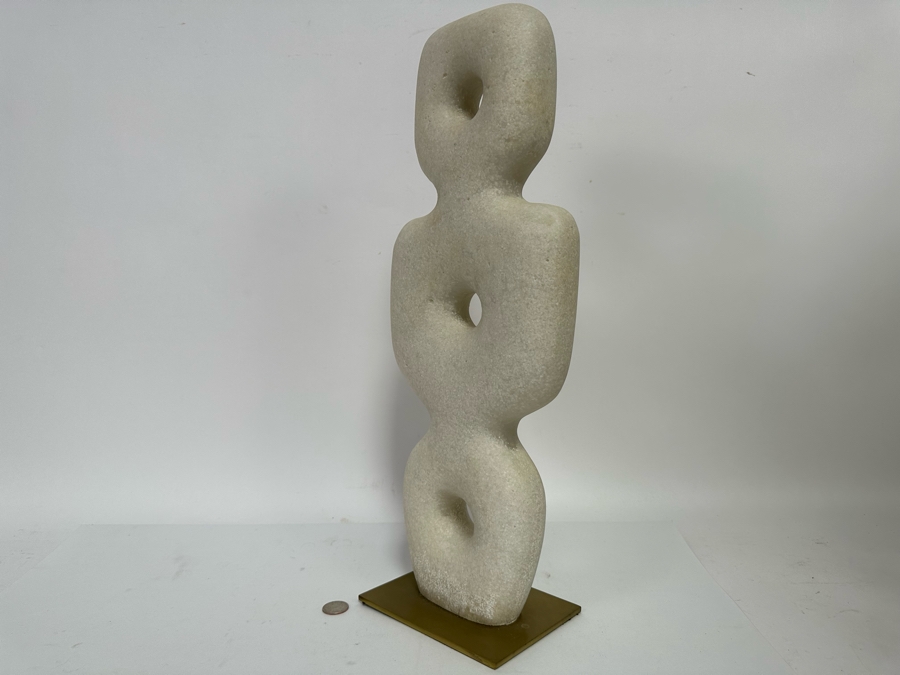 Arteriors Aspen Mid Century Modern White Ricestone Sculpture 8W X 5D X 20.5H [CR] Retails $545 [Photo 4]