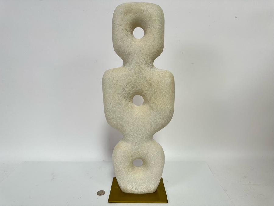 Arteriors Aspen Mid Century Modern White Ricestone Sculpture 8W X 5D X 20.5H [CR] Retails $545 [Photo 2]